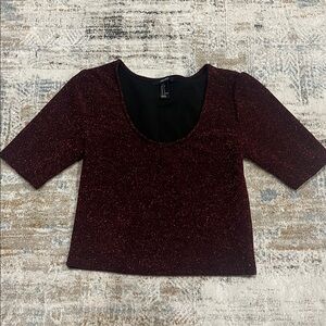 ‼️ Forever 21 Deep Red Sparkle Crop Top ‼️